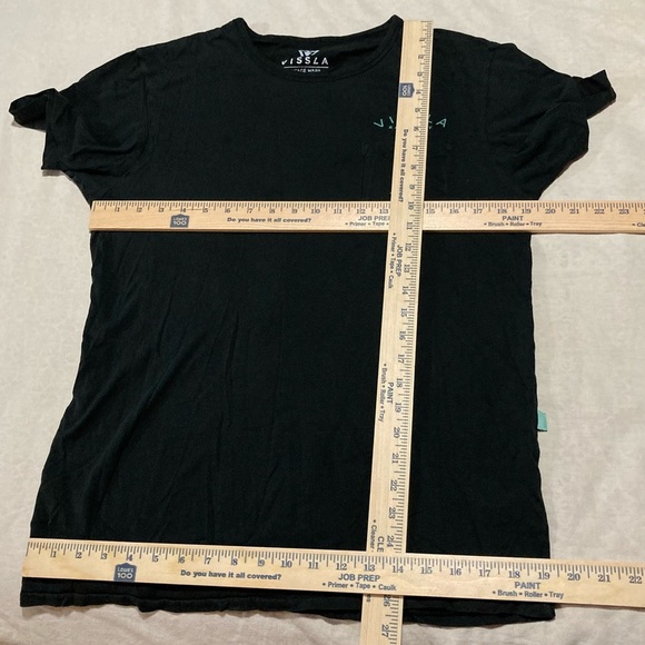 VISSLA 100% Cotton Black Short Sleeve Vintage Wash Tee | Faint Staining - Picture 3 of 9